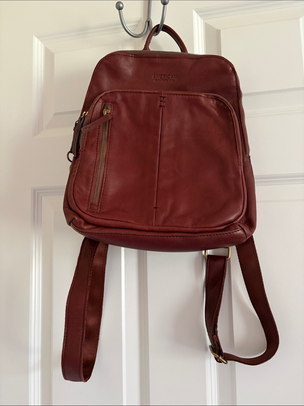 Like New-American Leather Co. Chestnut Leather Backpack - Elegant Everyday Carr